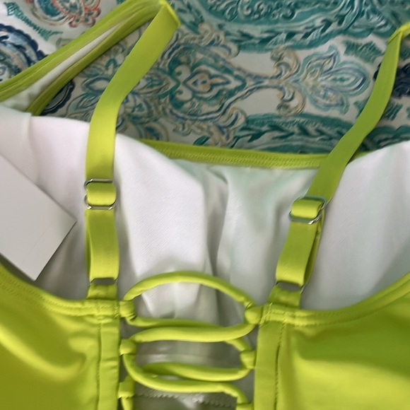 Michael Kors lime color corset back swimsuit - Picture 7 of 7